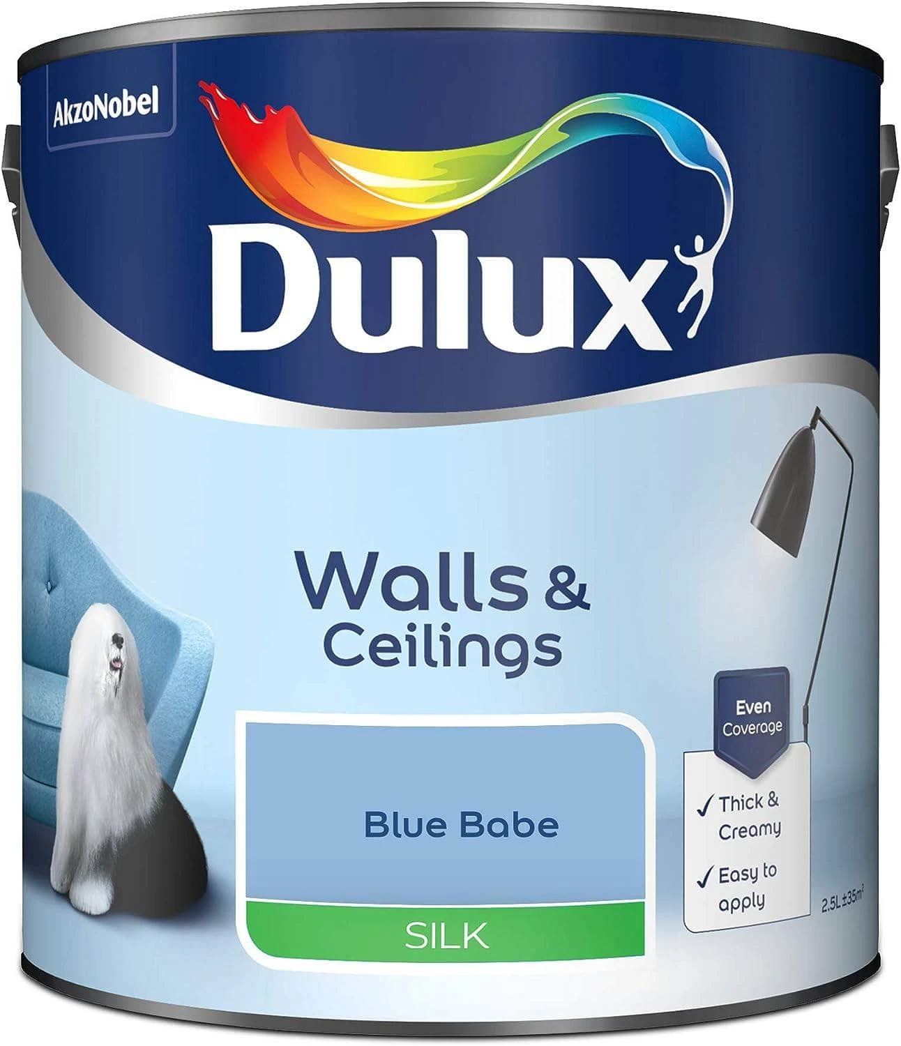 Dulux Silk Emulsion 2.5L - Blue Babe 4 Dulux Silk Emulsion 2.5L - Blue Babe - Image 2