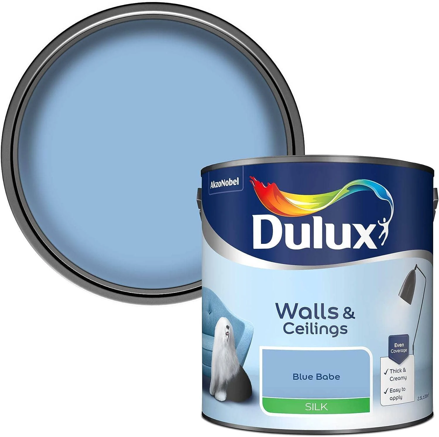 Dulux Silk Emulsion 2.5L - Blue Babe 3 Dulux Silk Emulsion 2.5L - Blue Babe