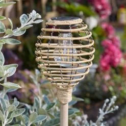 Lumina Faux Rattan Stake Light - Natural -Taskers Sale Shop 1012065 LuminaTorchNatural Dayinsitu