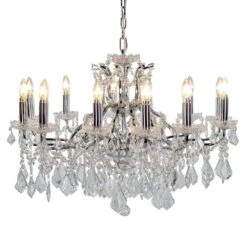 William Francis 12 Light Chrome Shallow Chandelier Ceiling Light -Taskers Sale Shop 12 Light Chrome Shallow Chandelier Ceiling Light
