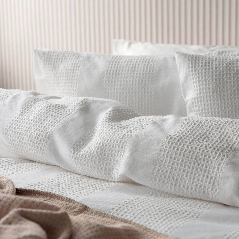 Vanilla Waffle Stripe Duvet Set - Double 5 Vanilla Waffle Stripe Duvet Set - Double - Image 3