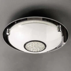 24 Chrome Crystal LED Flush Ceiling Light