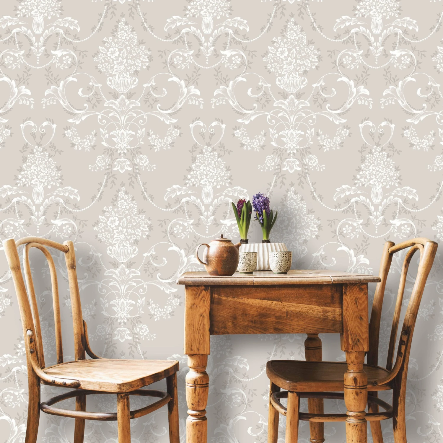 Rasch Amelie Damask Grey Wallpaper - 260253 5 Rasch Amelie Damask Grey Wallpaper - 260253 - Image 3