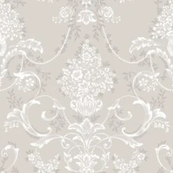 Rasch Amelie Damask Grey Wallpaper - 260253 -Taskers Sale Shop 260253AmelieDamaskMushroomThumbnail