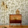 Rasch Sumatra Ginkgo Green Wallpaper - 316032 1 Rasch Sumatra Ginkgo Green Wallpaper - 316032 -Taskers Sale Shop 316032GinkgoGreenLivingRoom