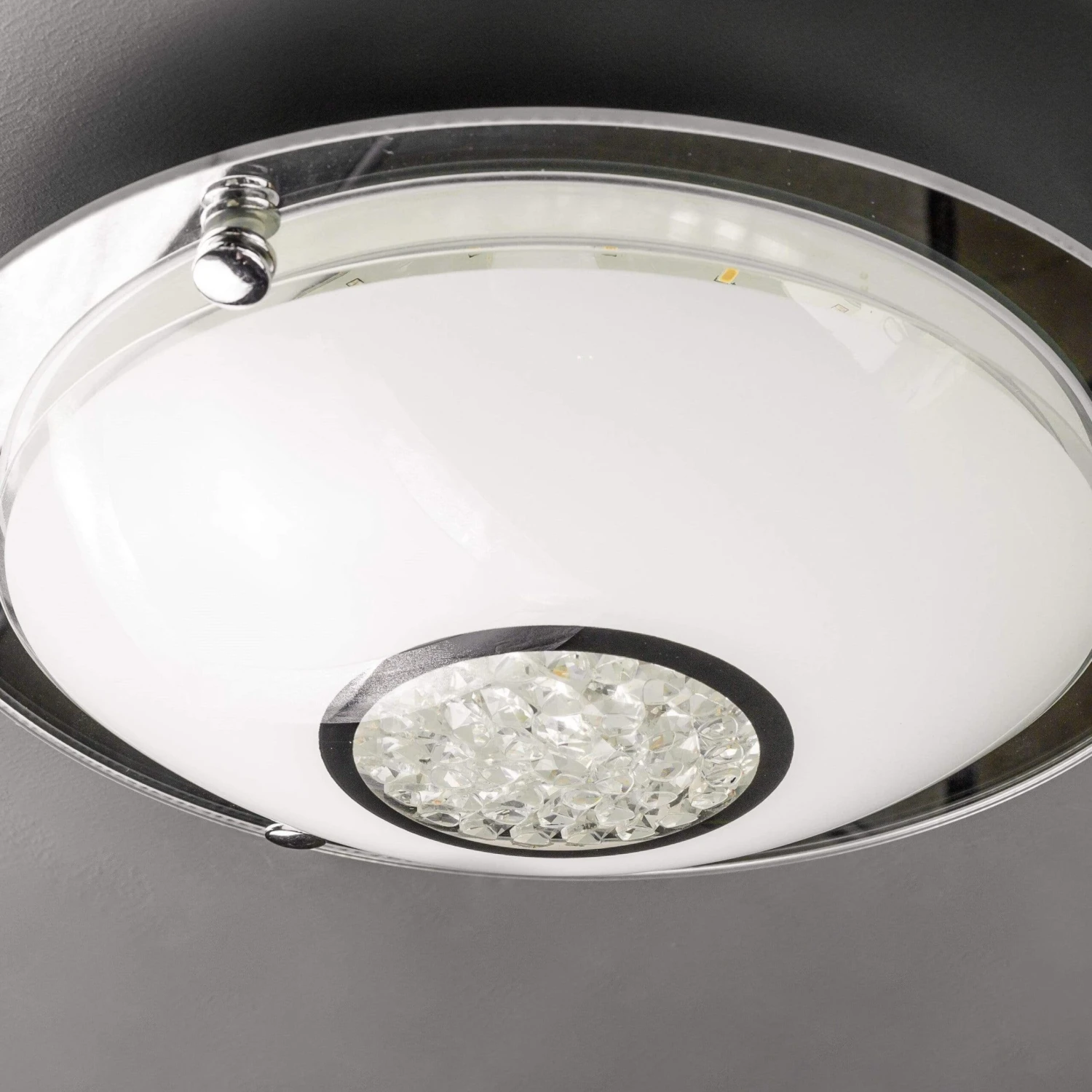 36 Chrome Crystal Led Flush Ceiling Light 4 36 Chrome Crystal Led Flush Ceiling Light - Image 2