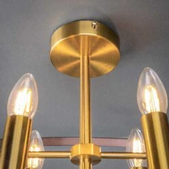 4 Light Bronze/Gold Semi Flush Ceiling Light -Taskers Sale Shop 4 light bronze semi flush light tasbz938344450s s light hoopla 4l semi fl brnz 8344 4bz 29571445719126