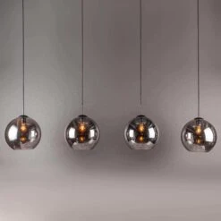 4 Light Matt Black Bar Pendant Light