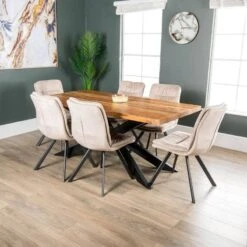 Winslow Table & 6 Aspen Taupe Chairs