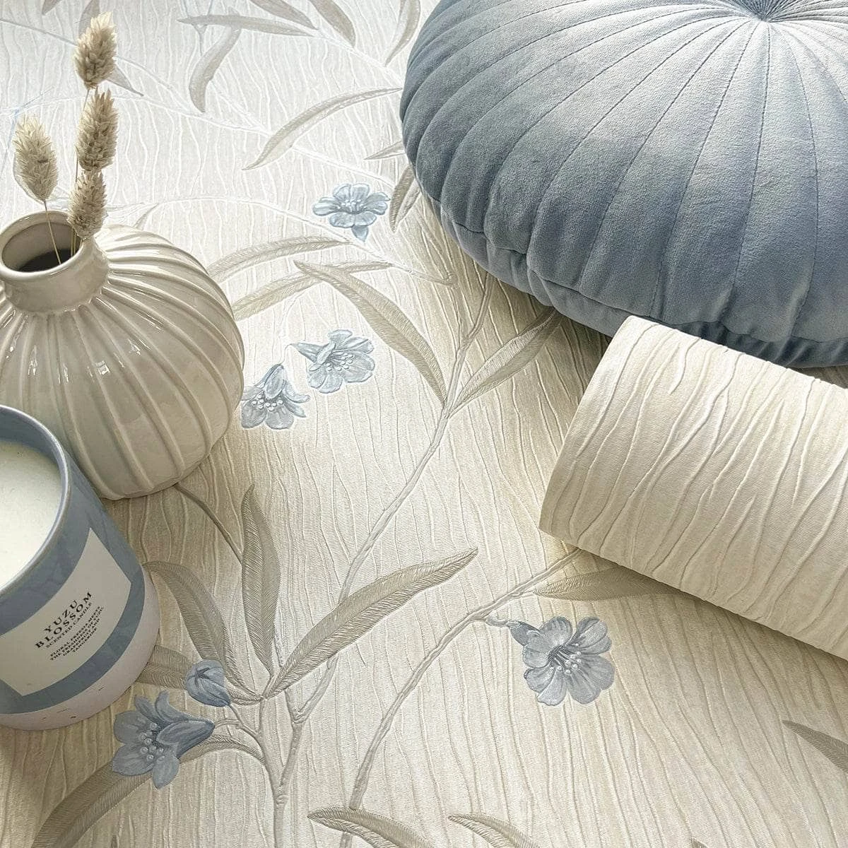 Belgravia Tiffany Floral Cream & Blue Wallpaper -41333 4 Belgravia Tiffany Floral Cream & Blue Wallpaper -41333 - Image 2