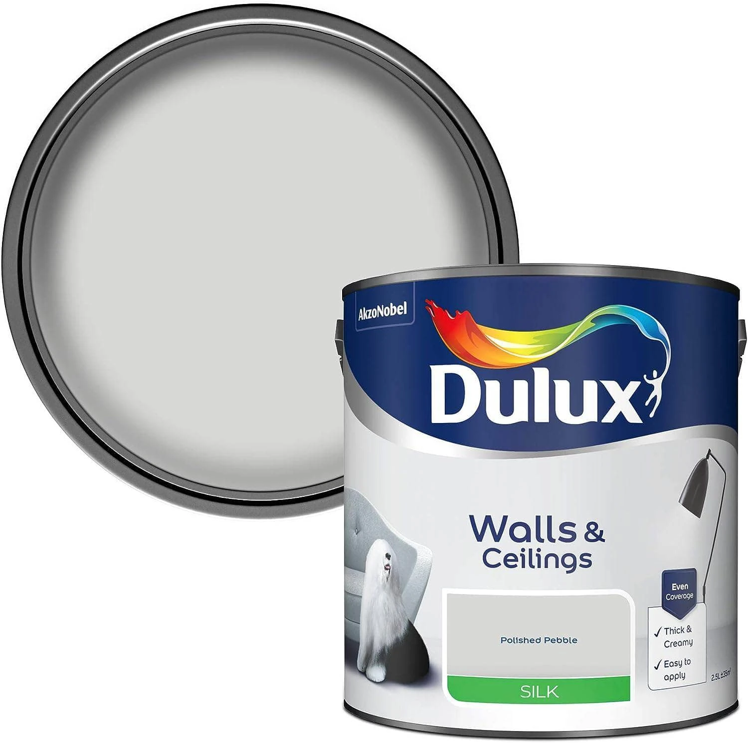 Dulux Silk Emulsion 2.5L - Polished Pebble 3 Dulux Silk Emulsion 2.5L - Polished Pebble