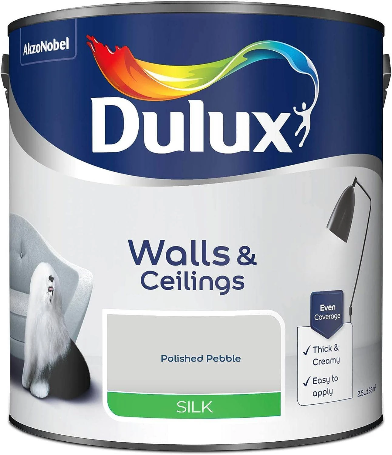 Dulux Silk Emulsion 2.5L - Polished Pebble 4 Dulux Silk Emulsion 2.5L - Polished Pebble - Image 2