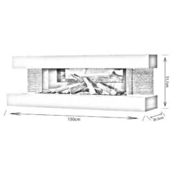 Evonic Compton 1000 White Wall Mounted Fire Suite -Taskers Sale Shop 50115850compton1000