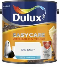 Dulux Easycare Matt Emulsion - White Cotton 8 Dulux Easycare Matt Emulsion - White Cotton -Taskers Sale Shop 50134375 DULUXEASYCAREWASHMAT2.5LWHITECOTTON