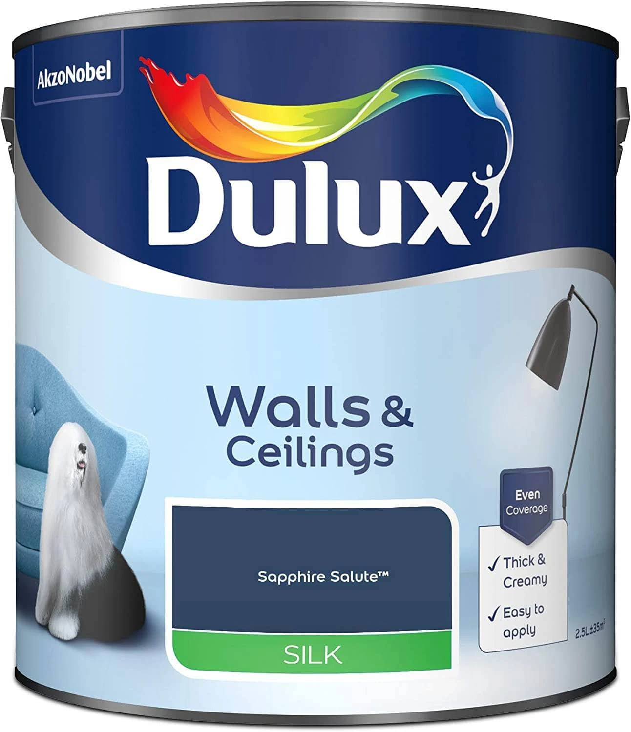 Dulux Silk Emulsion 2.5L - Saphire Salute 4 Dulux Silk Emulsion 2.5L - Saphire Salute - Image 2