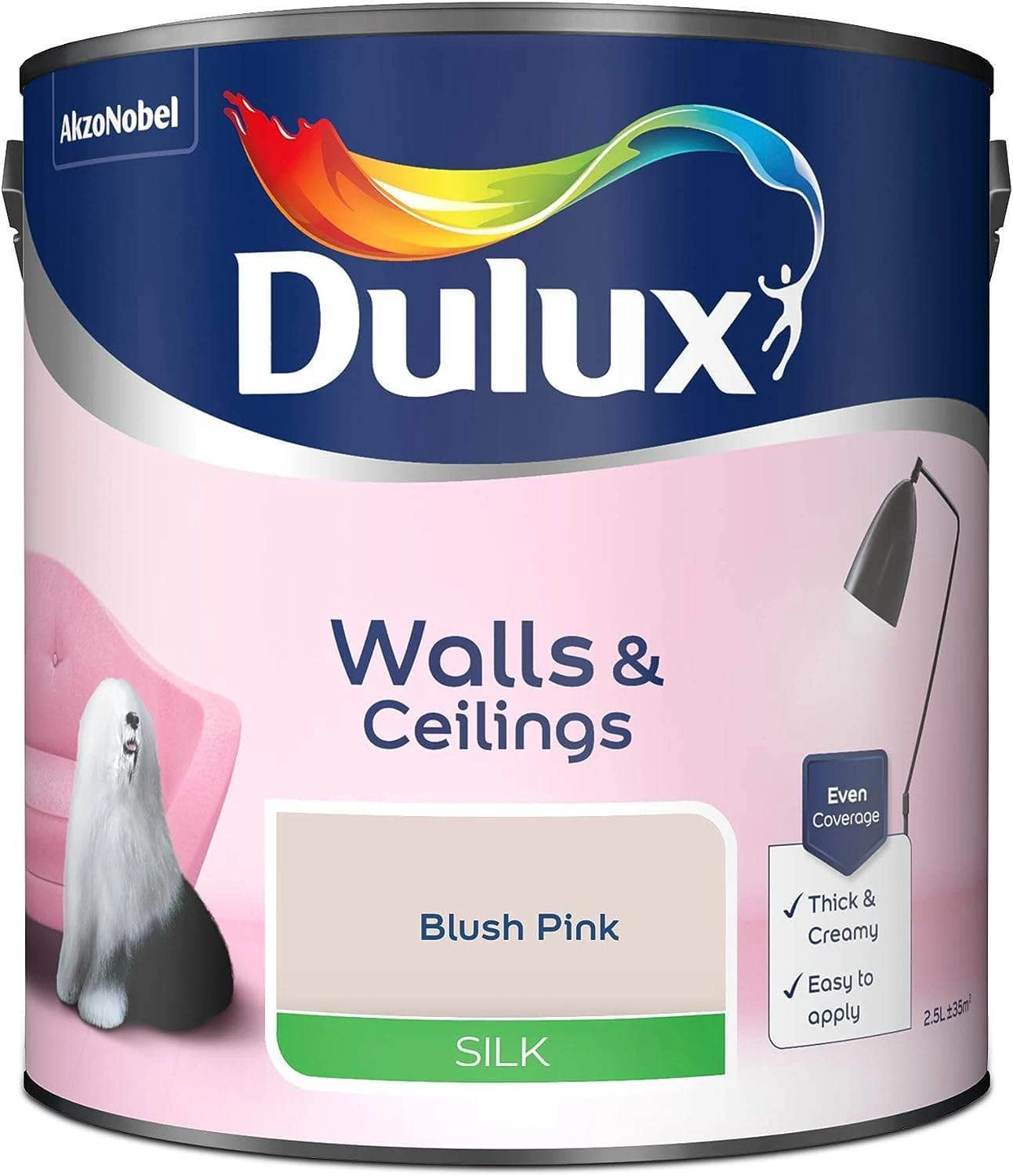 Dulux Silk Emulsion 2.5L - Blush Pink 4 Dulux Silk Emulsion 2.5L - Blush Pink - Image 2