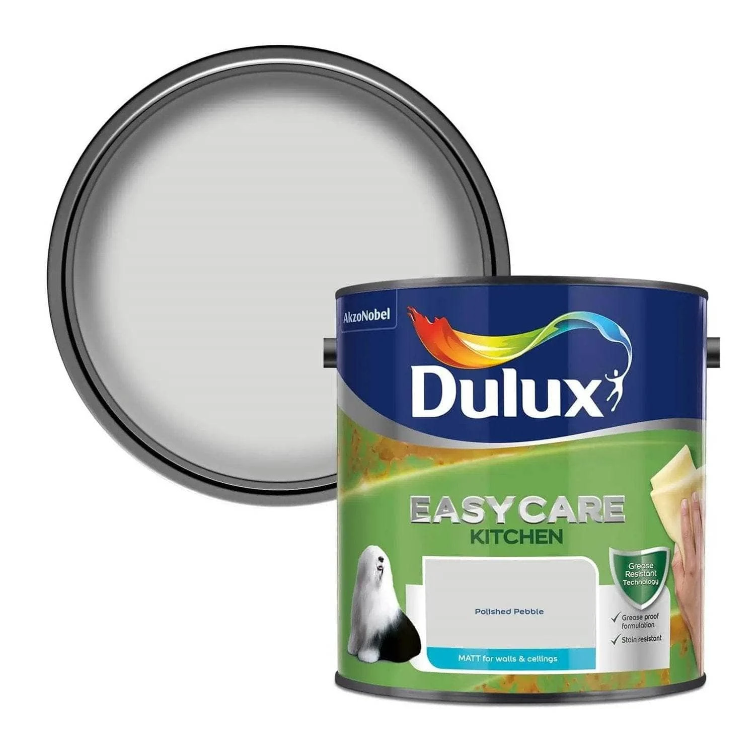Dulux Easycare Kitchen 2.5L Matt Emulsion - Polish Pebble 3 Dulux Easycare Kitchen 2.5L Matt Emulsion - Polish Pebble