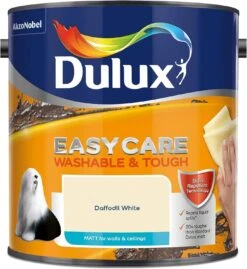 Dulux Easycare2.5L Matt Emulsion - Daffodil White 5 Dulux Easycare2.5L Matt Emulsion - Daffodil White -Taskers Sale Shop 50141808 DULUXEASYCAREWASHMAT2.5LDAFFODILWHT1