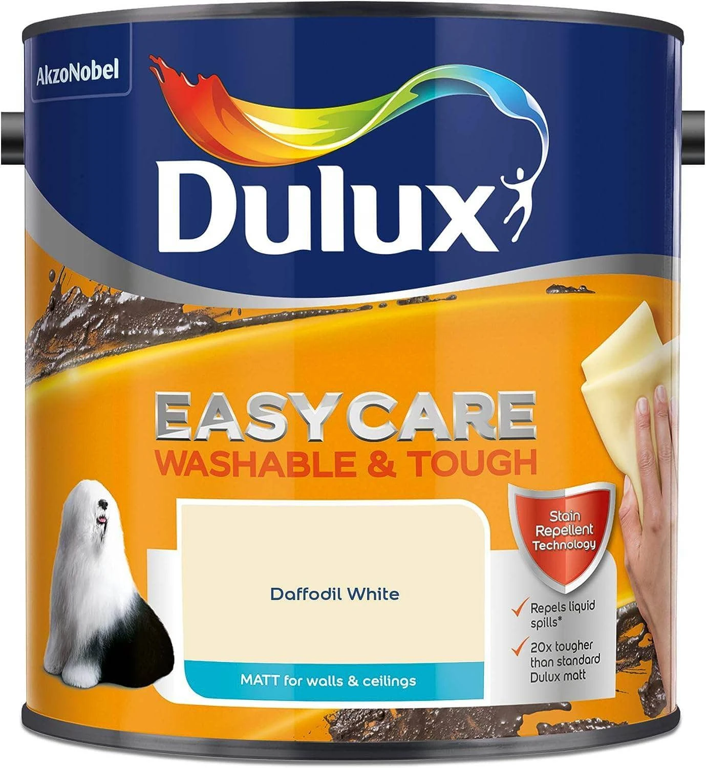 Dulux Easycare2.5L Matt Emulsion - Daffodil White 4 Dulux Easycare2.5L Matt Emulsion - Daffodil White - Image 2