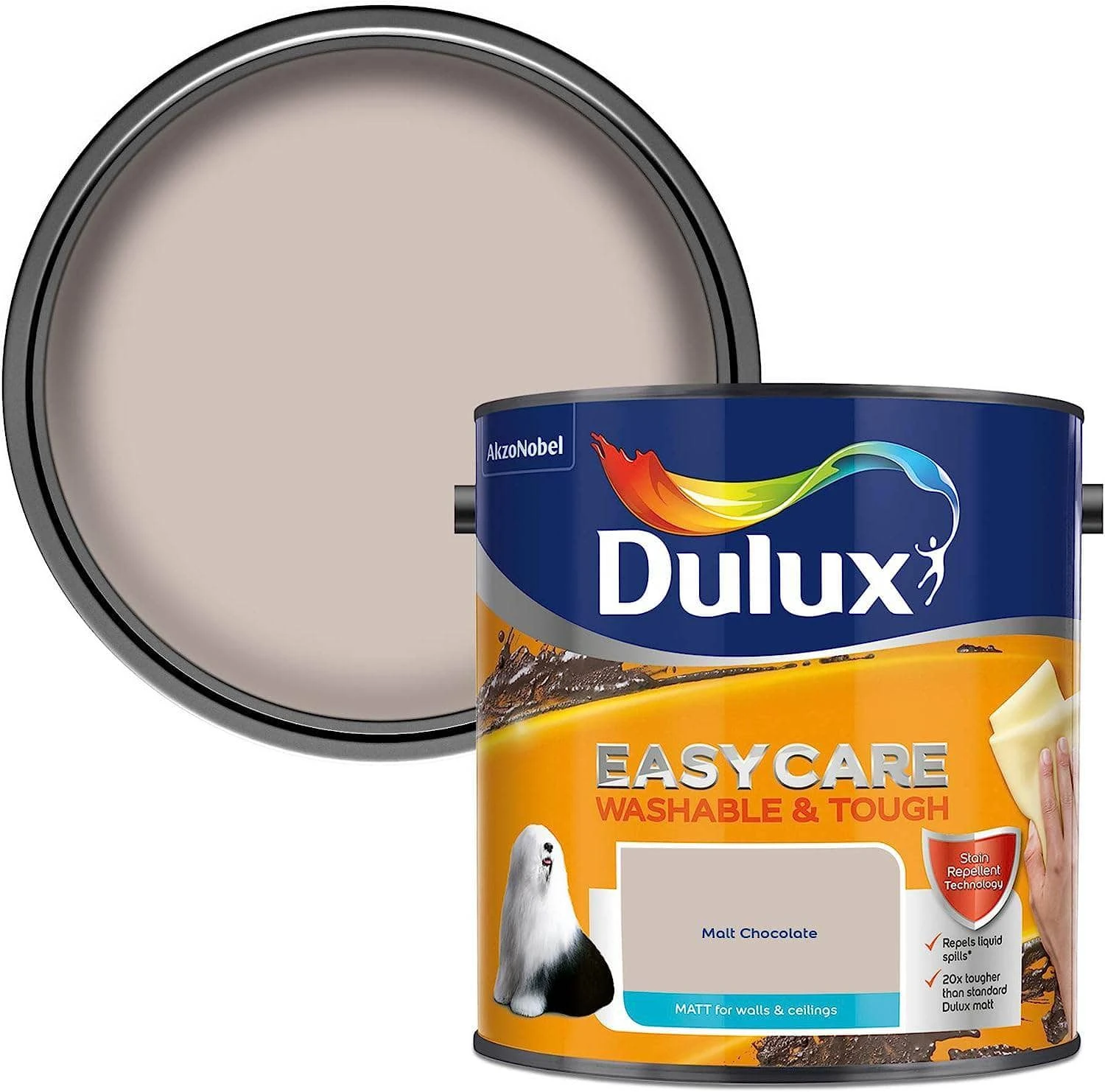 Dulux Easycare Matt Emulsion 2.5L - Malt Chocolate 3 Dulux Easycare Matt Emulsion 2.5L - Malt Chocolate