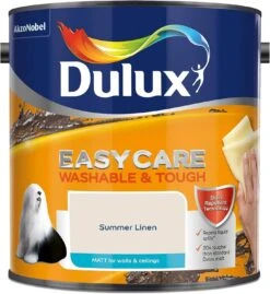 Dulux Easycare Matt Emulsion 2.5L - Summer Linen -Taskers Sale Shop 50141829 DULUXEASYCAREWASHMAT2.5LSUMMERLINEN1