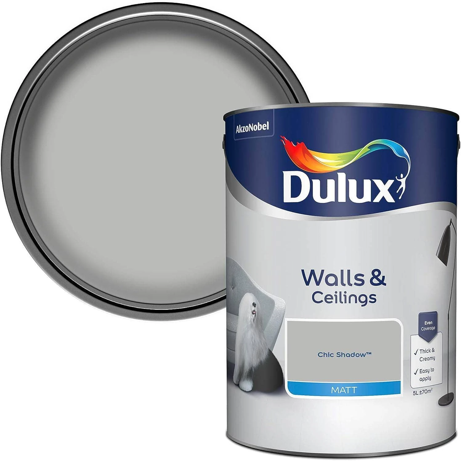 Dulux Matt Emulsion 5L - Chic Shadow 3 Dulux Matt Emulsion 5L - Chic Shadow