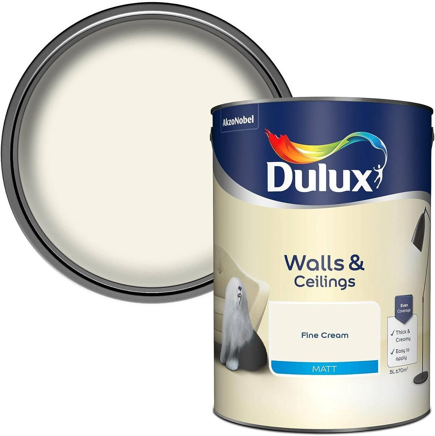 Dulux Matt Emulsion 5L - Fine Cream 3 Dulux Matt Emulsion 5L - Fine Cream