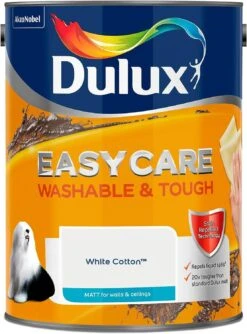 Dulux Easycare Matt Emulsion - White Cotton 11 Dulux Easycare Matt Emulsion - White Cotton -Taskers Sale Shop 50148675 DULUXEASYCAREWASHMAT5LWHITECOTTON1 bf699d4b 01ab 4e20 bc2a b0a304b4b55e