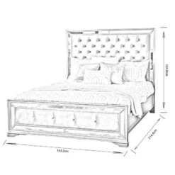 Clio King Size Velvet Mirrored Bedframe - Taupe 13 Clio King Size Velvet Mirrored Bedframe - Taupe -Taskers Sale Shop 50148686 clio