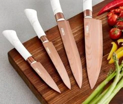 Marble Rose Gold 5 Piece Knife Set -Taskers Sale Shop 50149745 RKWTOWERDAMASCUSKNIFESETRGMBL5P2