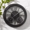 Exeter Wall Clock & Thermometer - Black