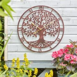 Large Tree Of Life Wall Clock - Bronze