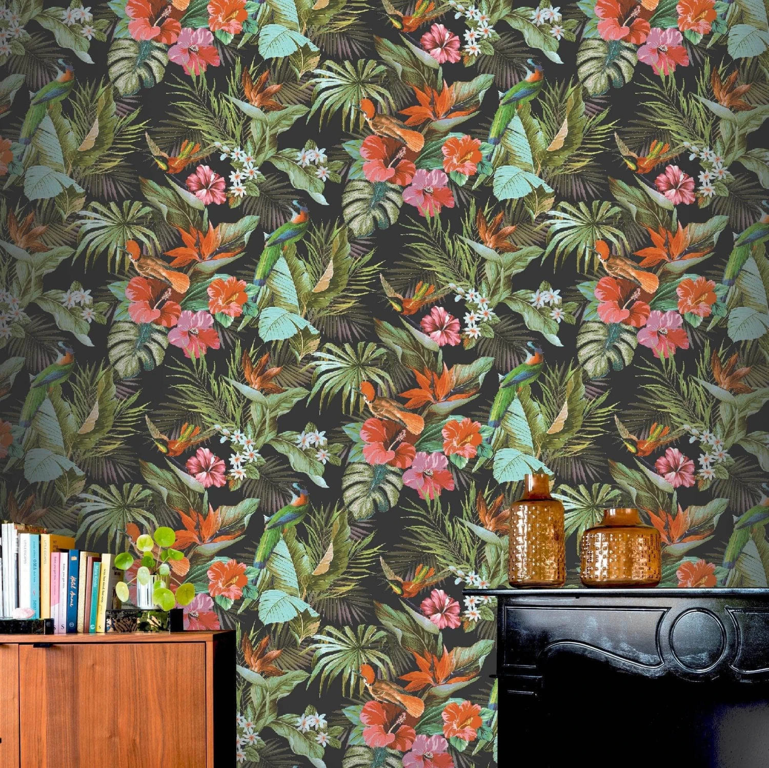 Rasch Paradise Birds Black & Multicoloured Wallpaper 539059 3 Rasch Paradise Birds Black & Multicoloured Wallpaper 539059