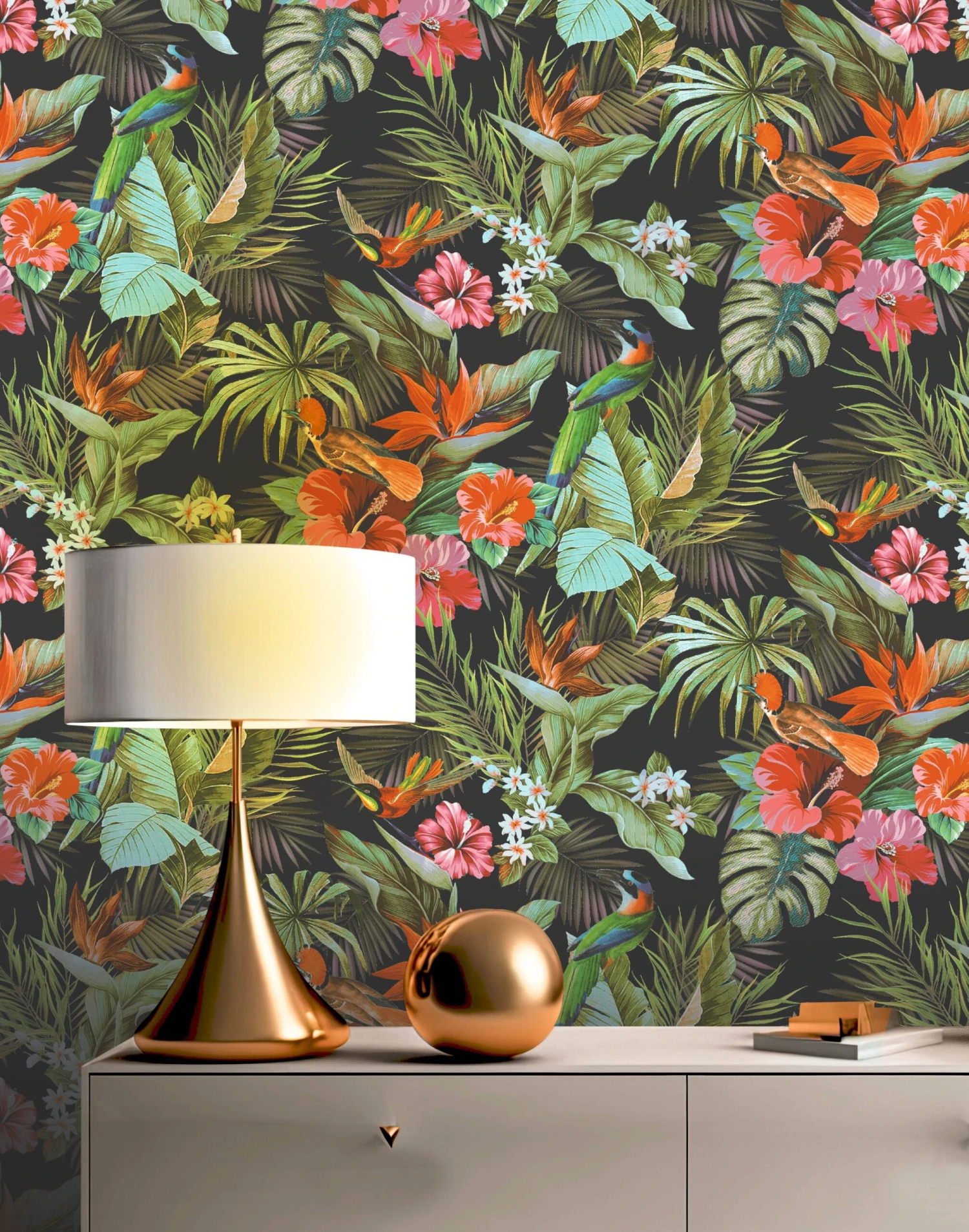 Rasch Paradise Birds Black & Multicoloured Wallpaper 539059 5 Rasch Paradise Birds Black & Multicoloured Wallpaper 539059 - Image 3