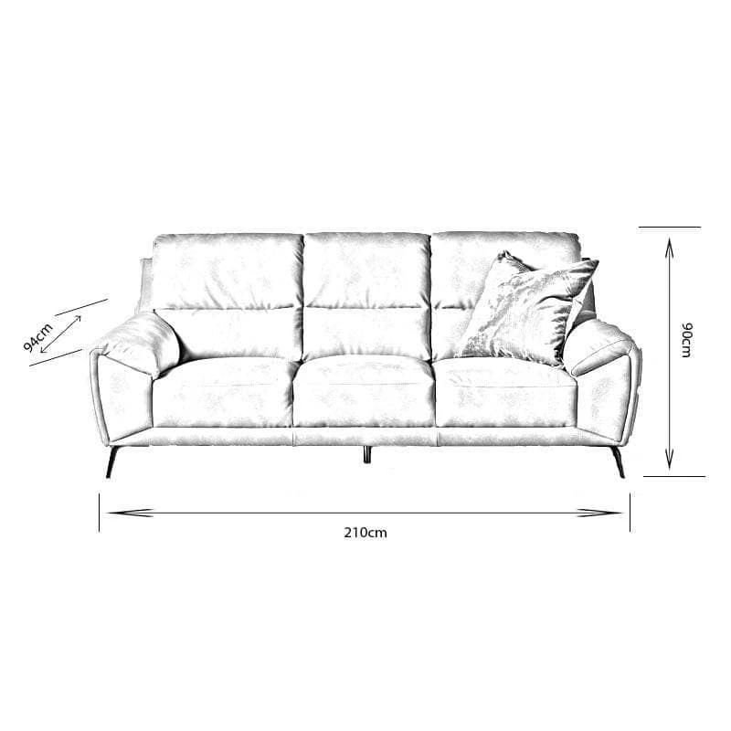 Lyon Silver 3 Seater Sofa 8 Lyon Silver 3 Seater Sofa - Image 6