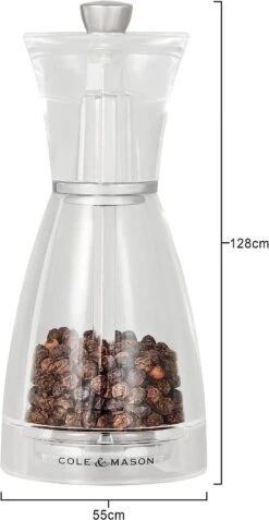 Pina Clear Precision Pepper Mill 10 Pina Clear Precision Pepper Mill -Taskers Sale Shop 60001557 COLE MASONPINAPM125MMCLEARPRECISION1
