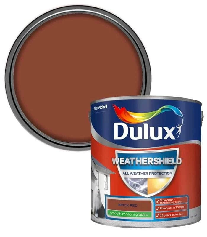 Dulux Weathershield 2.5L Masonry Paint - Red Brick 3 Dulux Weathershield 2.5L Masonry Paint - Red Brick