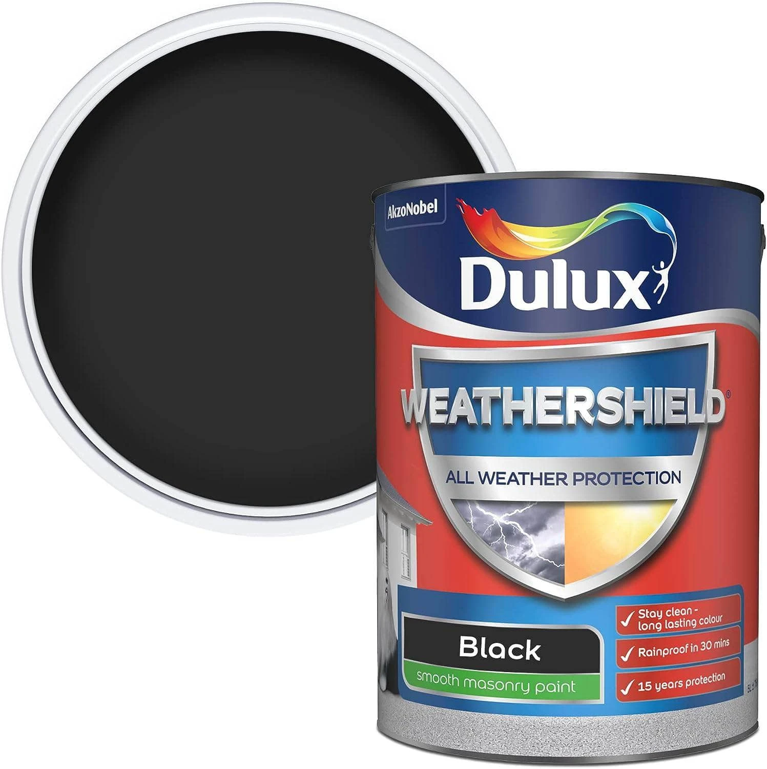 Dulux Weathershield 5L Masonry Paint - Black 3 Dulux Weathershield 5L Masonry Paint - Black