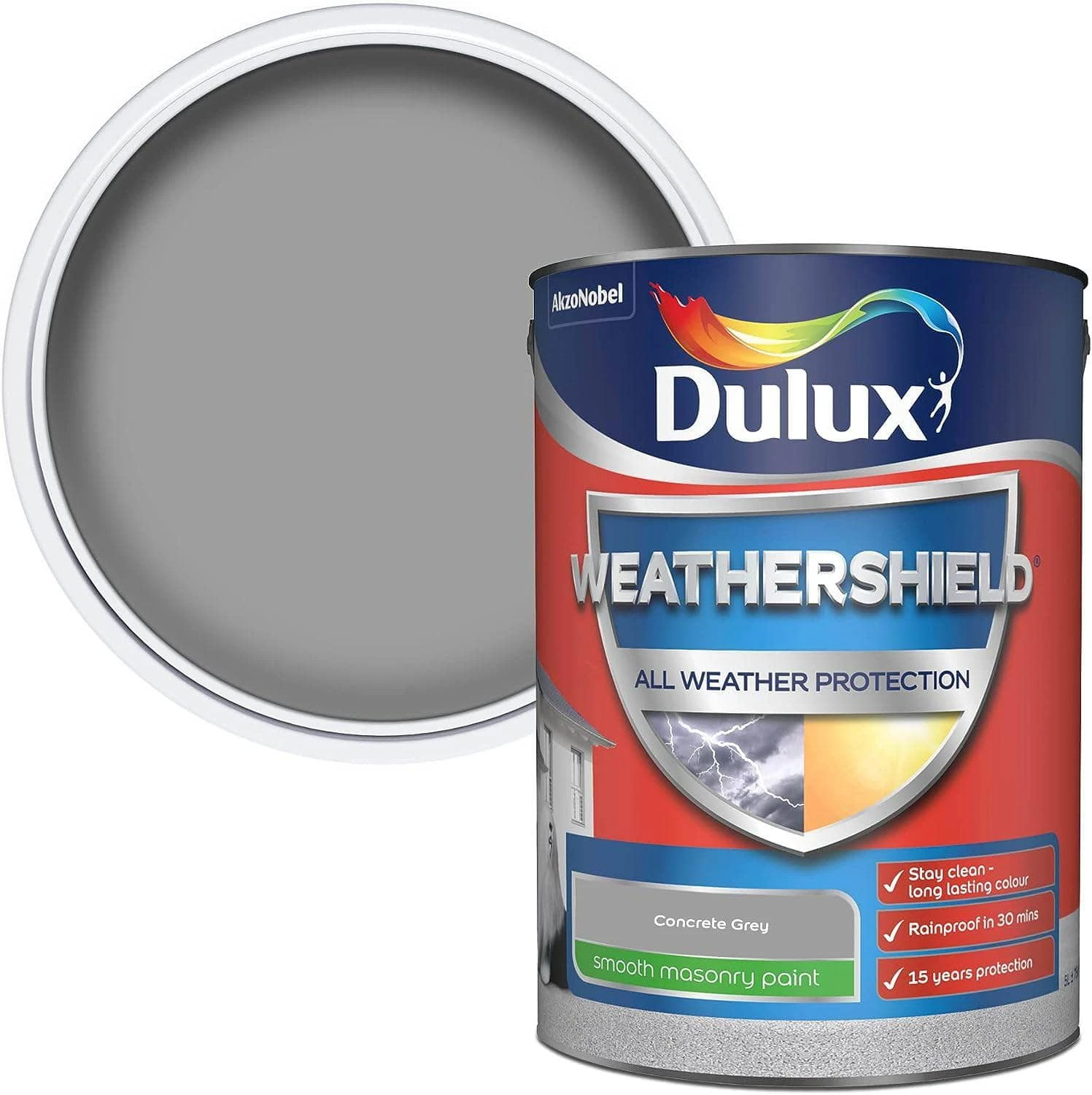 Dulux Weathershield 5L Masonry Paint - Concreate Grey 3 Dulux Weathershield 5L Masonry Paint - Concreate Grey