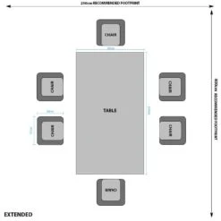 Falcon Extendable Dining Table With 6 Chairs 36 Falcon Extendable Dining Table With 6 Chairs -Taskers Sale Shop 60003725extendedlowres
