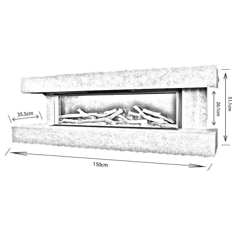 Evonic Crenshaw 1500 Soapstone Wall Mounted Fire Suite 6 Evonic Crenshaw 1500 Soapstone Wall Mounted Fire Suite - Image 4