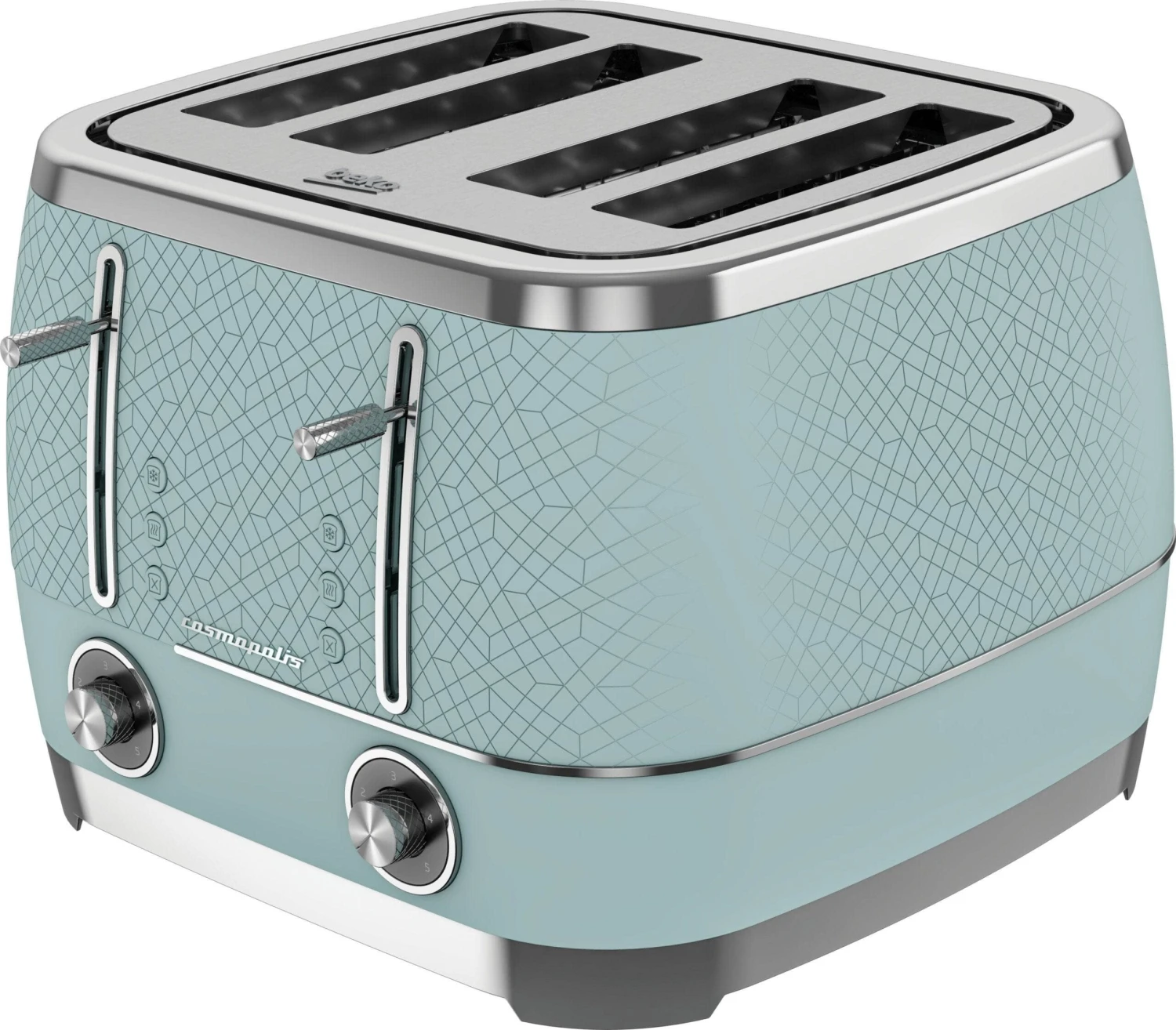 Beko 4 Slice Toaster - Teal & Chrome 6 Beko 4 Slice Toaster - Teal & Chrome - Image 4