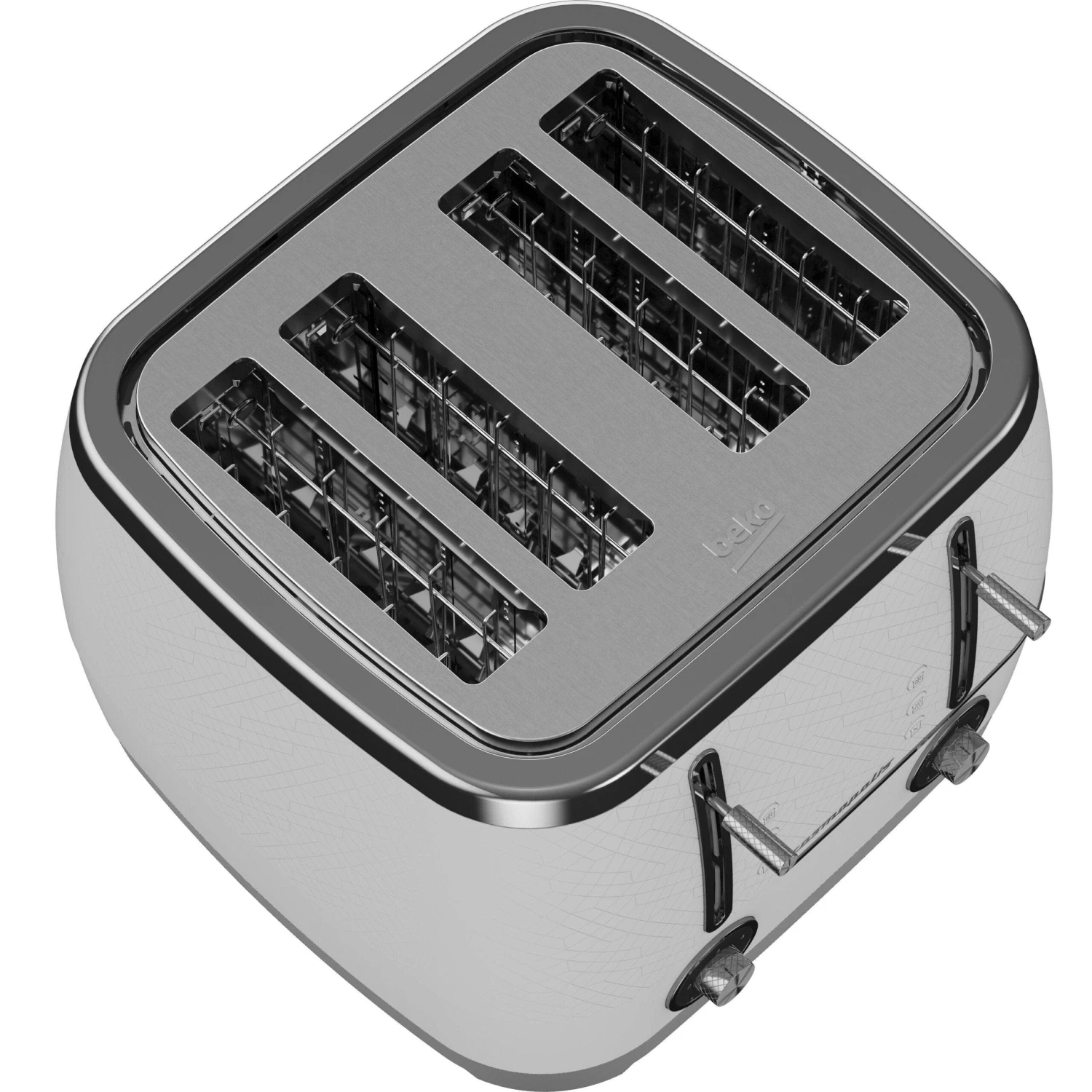 Beko 4 Slice Toaster - White & Chrome 5 Beko 4 Slice Toaster - White & Chrome - Image 3