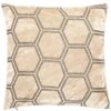 Large Hexagonal Cut Velvet Cushion - Cream -Taskers Sale Shop 60005264 MALINILARGEHEXCUTVELVETCREAM56X56FILLED