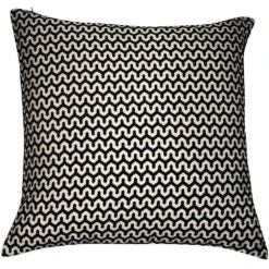 Cut Velvet Wave Cushion - Black