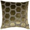 Large Hexagonal Cut Velvet Cushion - Olive Green -Taskers Sale Shop 60005273 MALINILARGEHEXAGONCUTVELVETOLIVEGREEN56X56FILLED