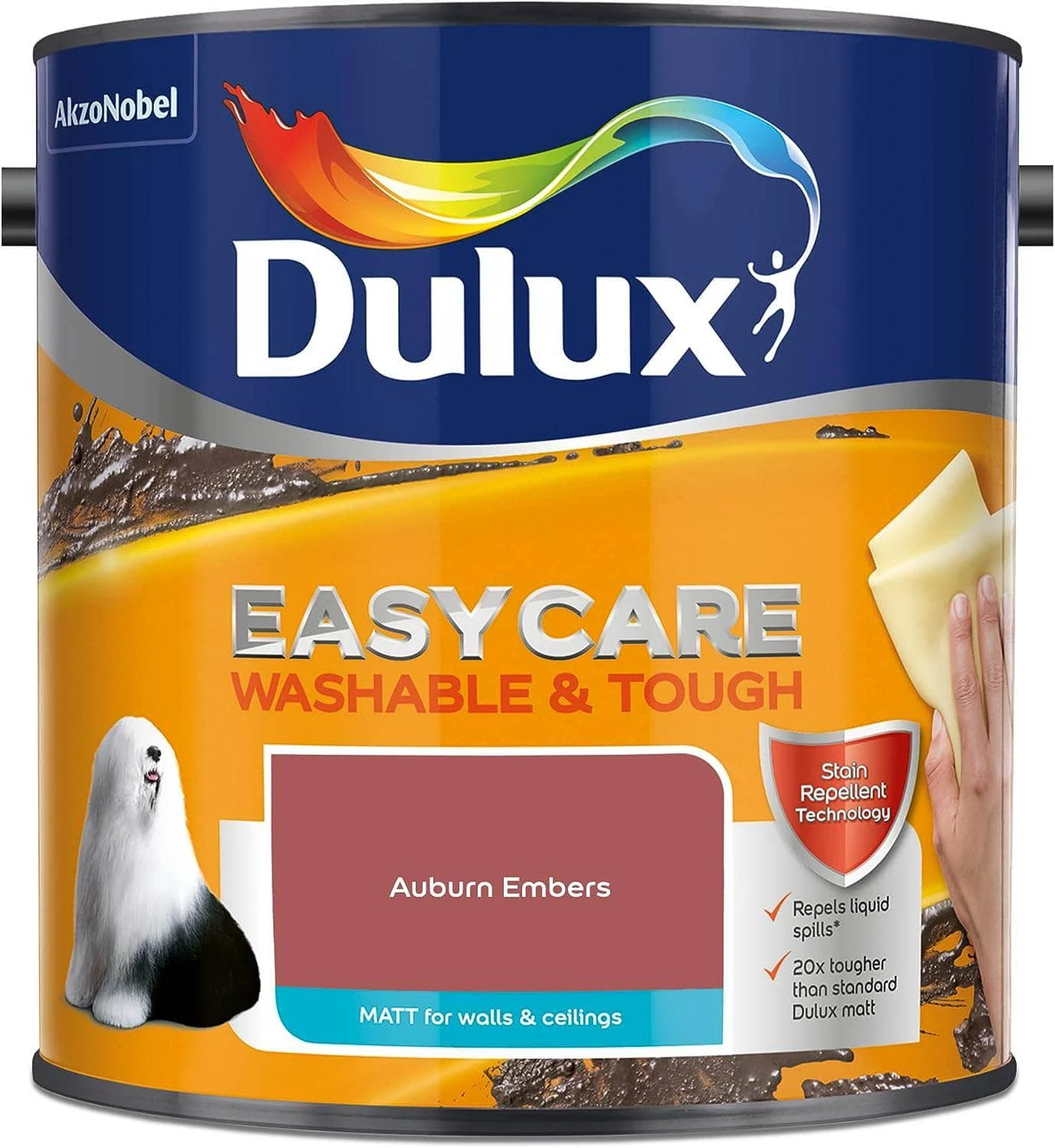 Dulux Easycare Matt Emulsion 2.5L - Auburn Embers 4 Dulux Easycare Matt Emulsion 2.5L - Auburn Embers - Image 2