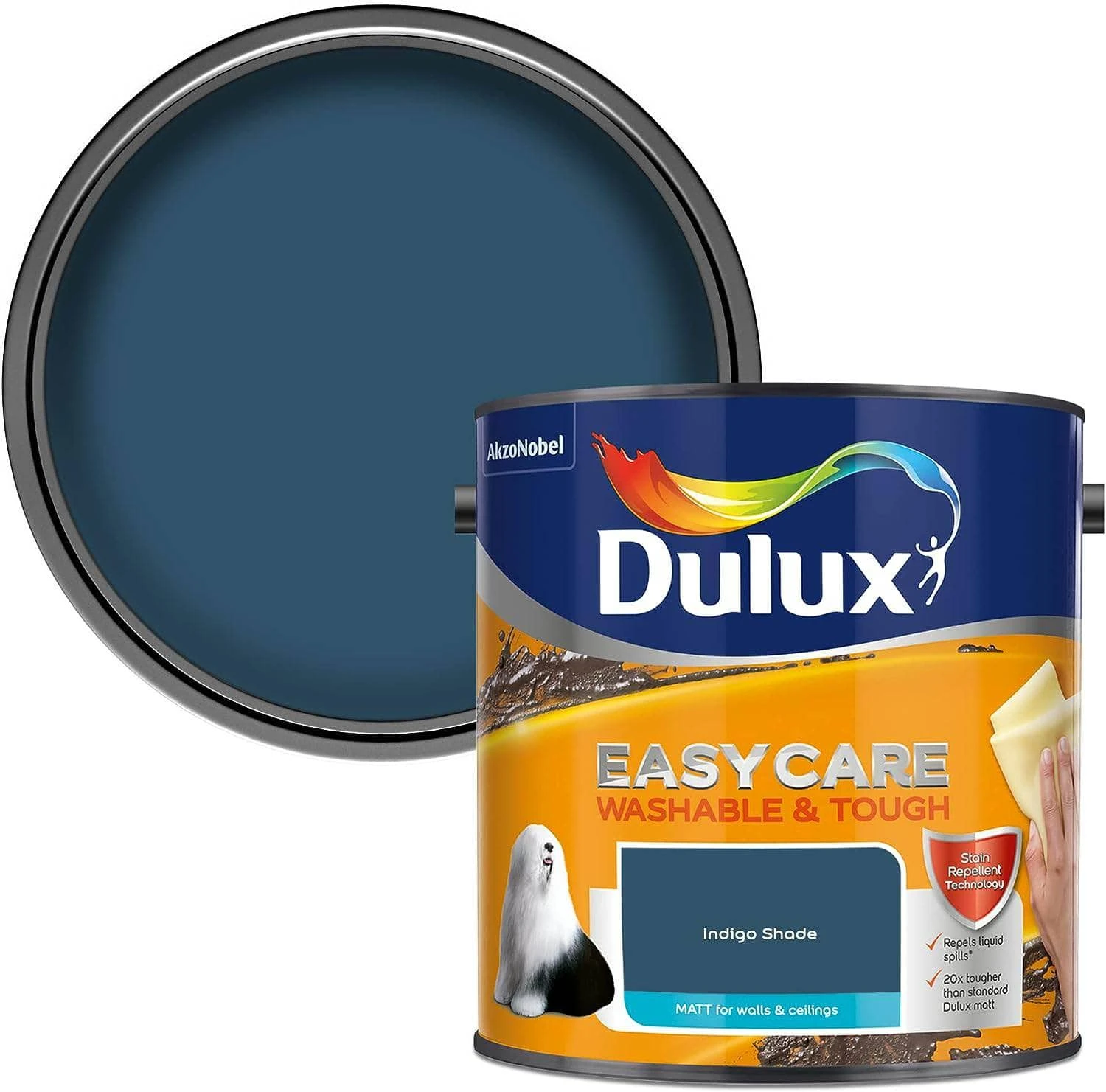 Dulux Easycare Matt Emulsion 2.5L - Indigo Shade 3 Dulux Easycare Matt Emulsion 2.5L - Indigo Shade