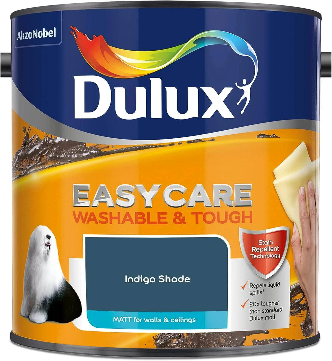 Dulux Easycare Matt Emulsion 2.5L - Indigo Shade 4 Dulux Easycare Matt Emulsion 2.5L - Indigo Shade - Image 2