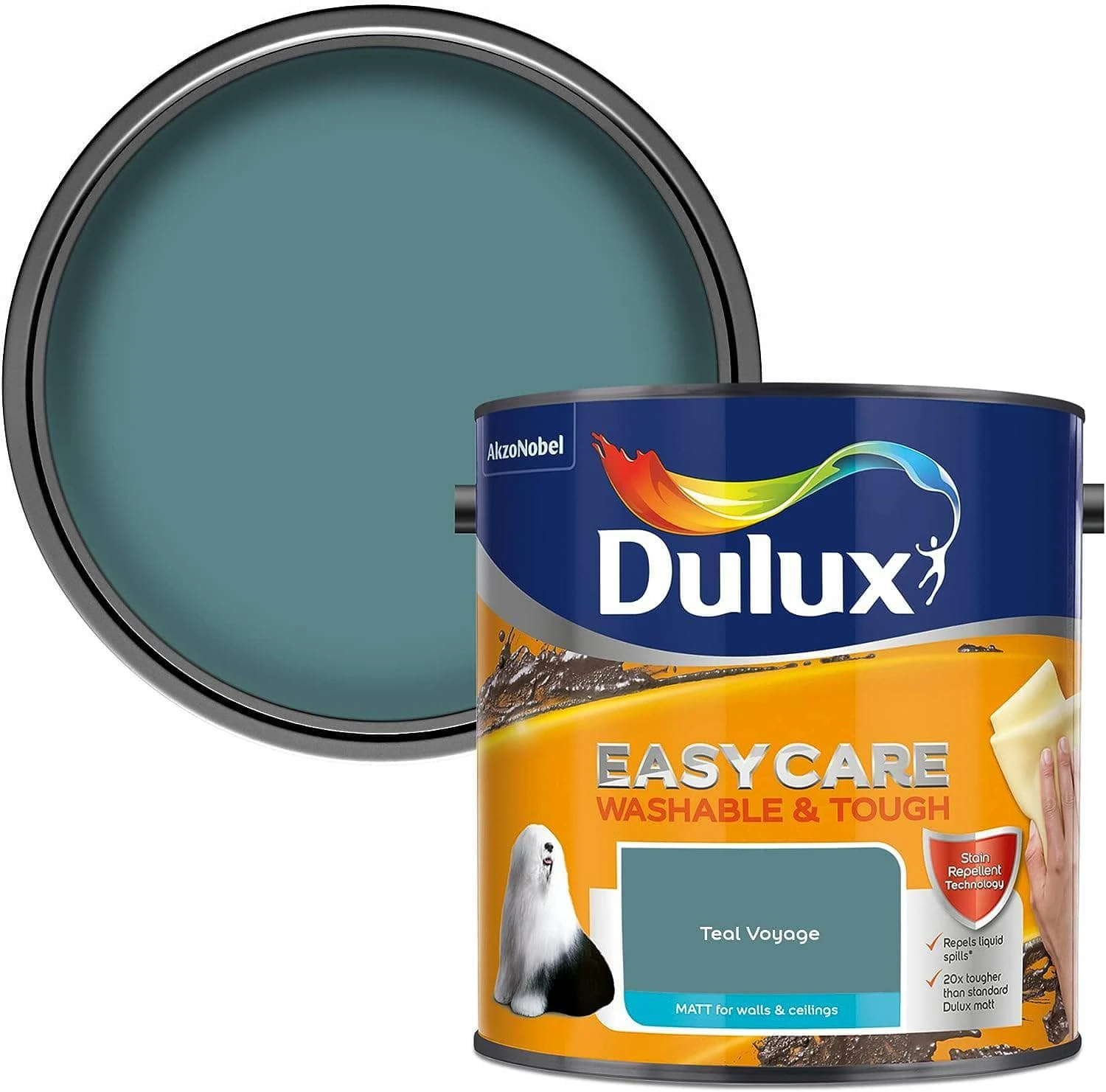 Dulux Easycare Matt Emulsion 2.5L - Teal Voyage 3 Dulux Easycare Matt Emulsion 2.5L - Teal Voyage